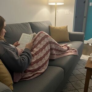 Studio McGee Red and Cream Throw Blanket